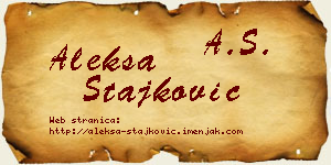 Aleksa Stajković vizit kartica